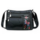 Women Elegant Flower Printed Shoulder Bag Fashion Leather Crossbody Handbag