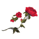 2pcs Red Rose Flower Sew On Patch Badges Embroidered Lace Applique Cloth Jeans