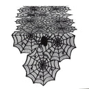 18X72Inch Halloween Party Decoration Lace Tablecloth Black Spider Web Perfe