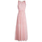 Sexy Women Dinner Party Halter Pleated Floor Length Long Dress Pink M A#S