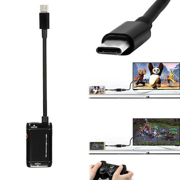 US Type C To HDMI USB3.1 Adapter Cable Cord 1080P Male To Female For Phone OZ