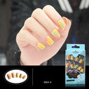 24pcs Yellow False Nails Art Acrylic Full Cover Tips Manicure Gl%!