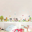 Forest Horse Rabbit Tree Cow Butterfly Wall Stickers For Kids Rooms Home De X9G1