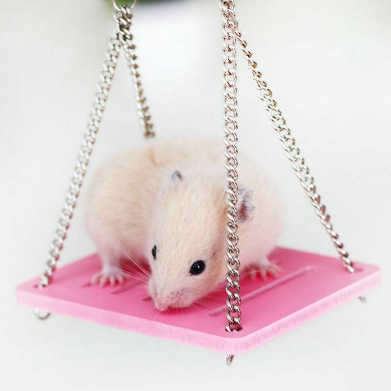 Hamster Toys Swing Hanging Gadget Wooden Cage Accessories Supplies Amuse Mo
