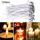 201PCS Cotton Candle Wax Wicks Making Kit Pre Waxed W/ Candles Wick Stickers