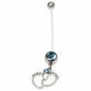 Flexible Pregnancy Maternity Belly Navel Bar Ring Body Piercing Baby Feet B T7Q5