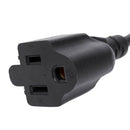 1ft IEC 320 C14 Male Plug to NEMA 5-15R 3 Prong Female PC Power Adapter Cab