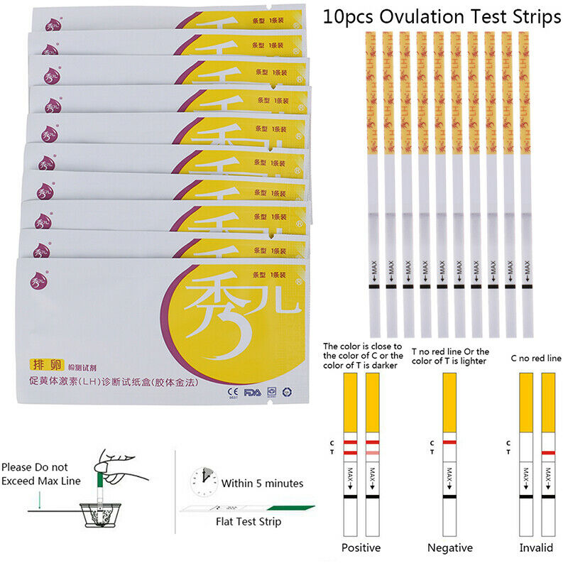 10x Ovulation Test Strip Predictor Fertility Stick Automatically Recognizing  Gw