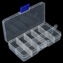 Clear Plastic Tackle Box 10 Compartment  Fly Fising Lure Box Tool Case LJ
