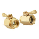 2pcs Heavy Duty 3/4" Brass Shut Off Valve Garden Hose Connector, Water Shut-Off