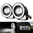2pcs Car Angel Eye COB Halo Ring LED DRL Projector Len Fog Driving Light NEW