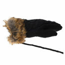 Warm Ladies Rag Wool Winter Snow Mittens Knitted Fleece Lined Fur Gloves-Bl