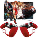 Anti-slip Grip Handle Cover Lanyard 2 Thumbstick Caps for Sony PS4 (Red) A