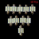 10x Festoon LED 31mm 16SMD Car Interior Dome Map Roof Reading Light Bulb DC 1 BX