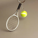 1 piece Mini Tennis Racket Keychains Creative Alloy Tennis Ball Racket Keyr O5Q3