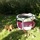 Portable Folding Pet Tent Oxford Dog House Cat Cage Zipper Kennel (Pink)