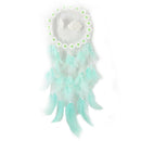 LED Flower Cloud Feather Dreamcatcher String Light Decorative Lamp (Green) A