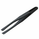 115mm Long Flat Tip Black Plastic Anti-static Tweezers 3 Pcs L9L5