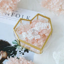 Flip Love Heart Shaped Geometric Glass Jewelry Box Glass Ring Box Exquisite A3I5