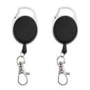 2pcs Heavy Duty Retractable Key Chain Key Reel with 24inch Nylon Wire Rope