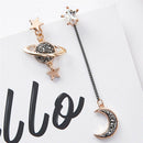 Moon Star Planet Drop Dangle Earrings Asymmetric Crystal Earring Women JewelrLJ