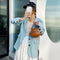 Round Shoulder Bag Women Chain Messenger Handbag (Basketball Light Brown)