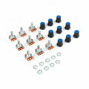 9 PCS (1pcx9 Value) Linear Potentiometer 15mm Shaft With Nuts And Potentiom