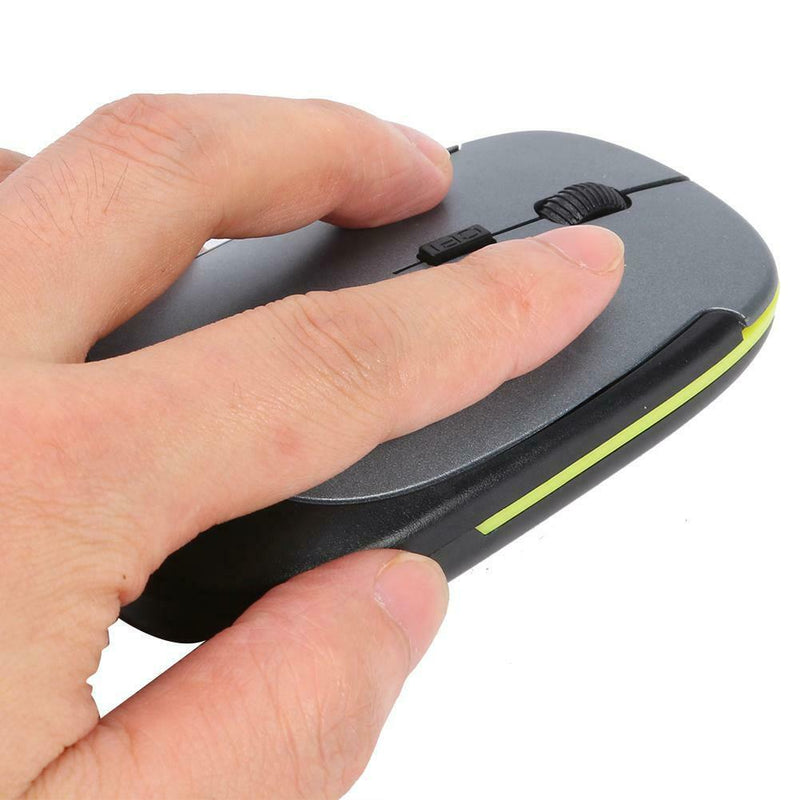 2.4G Wireless Mouse Optical 4 Button 1600DPI Mice w/USB Receiver (Grey)
