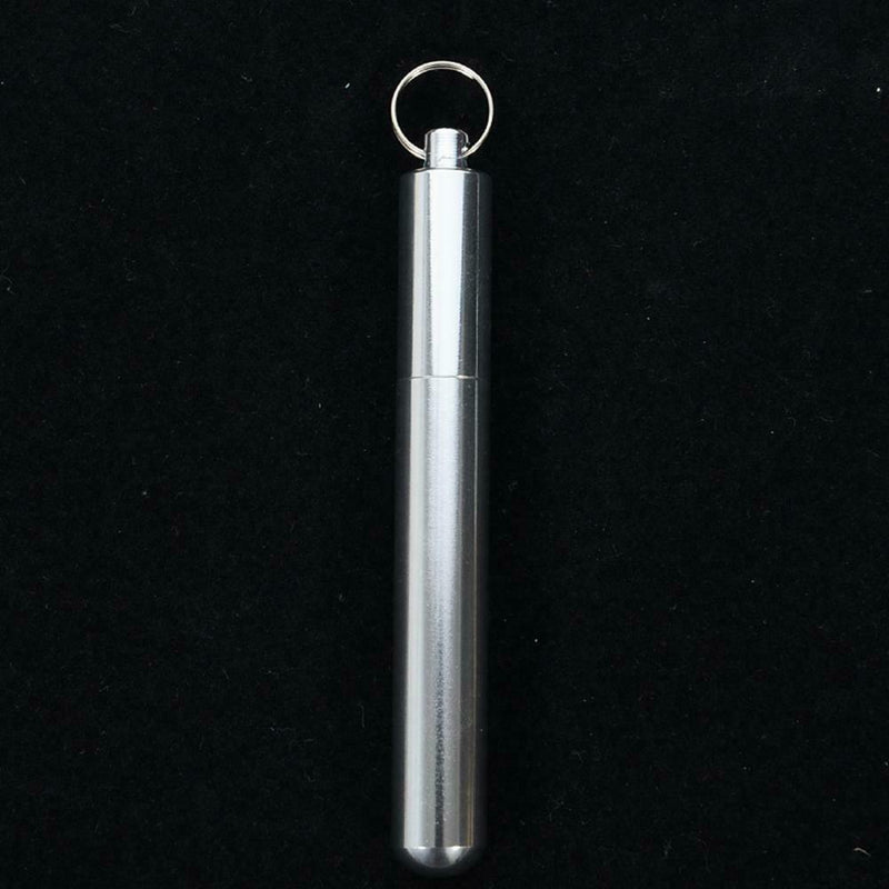 Pocket Toothpick Holder Waterproof Useful Alloy Box Metal Pill Case Keychain