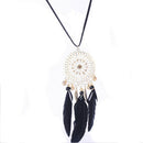1Pcs Feather Necklace Hollow Circle Dream Catcher Jewelry Chain For Women New .
