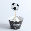 24pcs / lot The Football World Paper Cupcake Wrappers Toppers For Kids Part V9E7