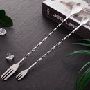2pcs long handle mixing spoon stainless steel bar cocktail spoon twisted han.kz