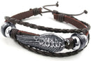 Jewelry Men's Ladies Bracelet, 2 Angels Wings Friendship Bracelet, Leather