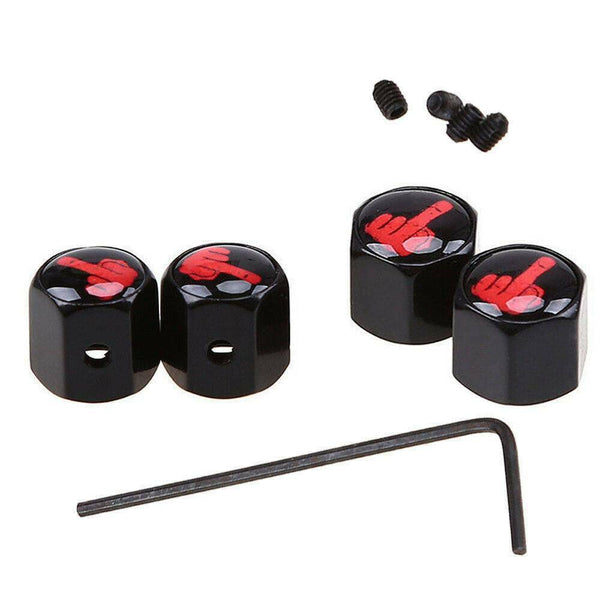 1 Set Anti-theft Middle Finger Style Car SUV Wheel Tire Valve Stem Caps Covers