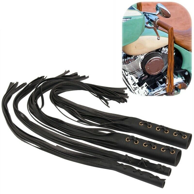 7/8 inch Motorcycle Grips Lever Cover Leather Fringed Hand Grip Handlebar G Z9R3