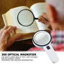 30x Optical Magnifying Glass 12LED Magnifying Lens for Reading Book Jewelry