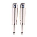 2pcs 3 Pin XLR Female Plug to 6.35mm Male Socket 1/4" Jack Mic Cable Adapter