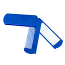 Portable Travel Folding Pocket Beard Comb w/Makeup Mirror for Men's Shaving