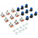 9 PCS(1pcx9 Value) Linear Potentiometer 15mm Shaft With Nuts And Potentiome