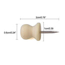Wood Push Pins,Decorative Thumb Tacks Used on Cork Boards or Maps, Pack of