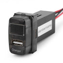 For Mitsubishi USB Car Charger with Blue LED Voltmeter 2.1A Charger Socket A