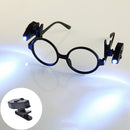 Universal Adjustable LED Glass Eyeglass Clip On Mini Book Reading Light Lamp MO