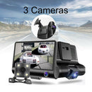 4 inch HD 1080P Three Lens Car Dash Camera Night Vision Cam Video Driving R