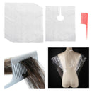 50pcs Disposable Hair Cutting Capes Gowns Shop Cloth Apron & Highlight Comb