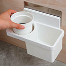 Wall Mounted Toilet Brush Holder Set Bathroom Cleaning Kit w/ Storage Ra XXI