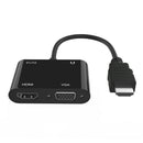 HDMI to VGA+HDMI Converter Deskop TV Digital to Analog Audio Video Adapter