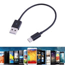 Portable Short USB Type-C Date Cable Mobile Power Charging Cable(Black)