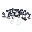 Black Open Roses Bush 10 Artificial Silk Flowers Bouquet Mens Perpect Love