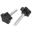 2 pcs M10 x 50mm Threaded Star Adjusting Screw 38mm Dia