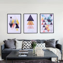 3 Panel Mosaic Triangle Abstract Art Unframed Wall Picture Art Painting